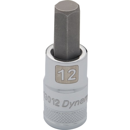 Dynamic Tools 1/2" Drive Metric Hex Head, 6mm Bit Std Length, Chrome Socket D013006